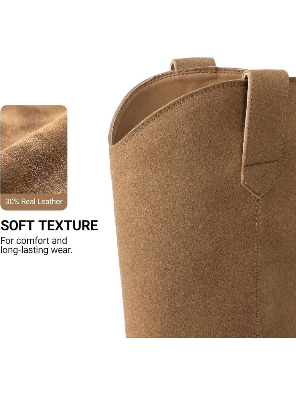 Women's Brown Suede Pointed Toe Retro Western Style Knee High Fall Tall Boots - Picture 5 of 6